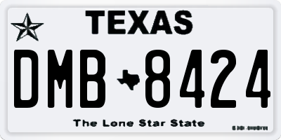 TX license plate DMB8424