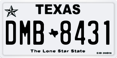 TX license plate DMB8431