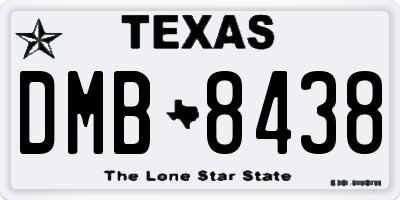 TX license plate DMB8438