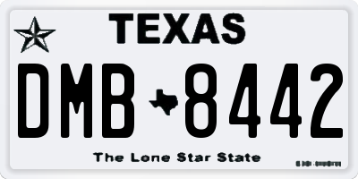 TX license plate DMB8442