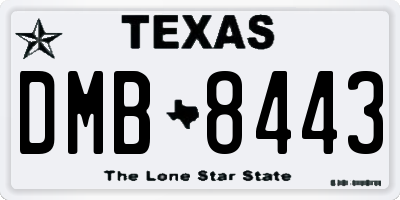 TX license plate DMB8443