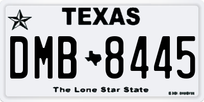 TX license plate DMB8445
