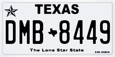 TX license plate DMB8449