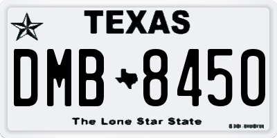 TX license plate DMB8450