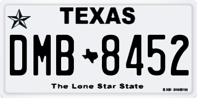 TX license plate DMB8452