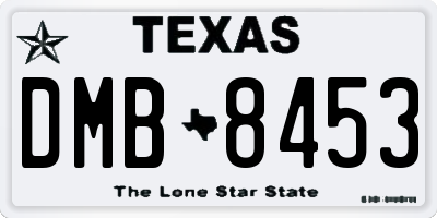 TX license plate DMB8453