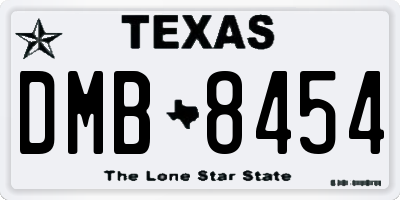 TX license plate DMB8454