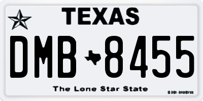 TX license plate DMB8455