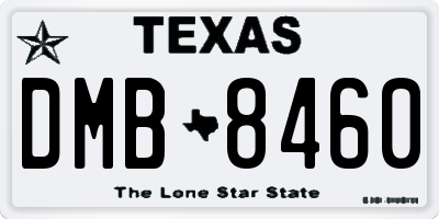 TX license plate DMB8460