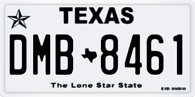 TX license plate DMB8461
