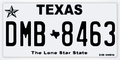 TX license plate DMB8463