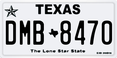 TX license plate DMB8470