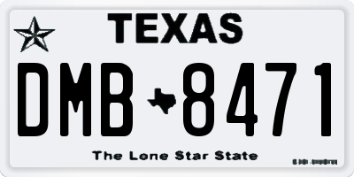TX license plate DMB8471
