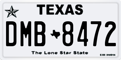 TX license plate DMB8472
