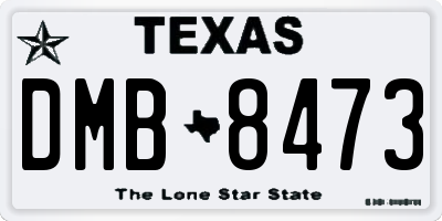 TX license plate DMB8473