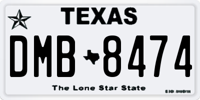 TX license plate DMB8474