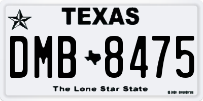 TX license plate DMB8475