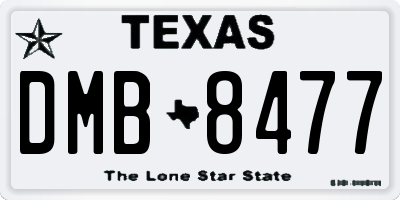 TX license plate DMB8477