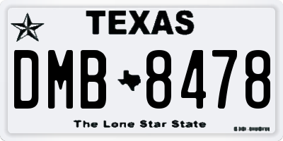 TX license plate DMB8478