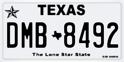 TX license plate DMB8492