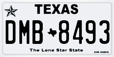 TX license plate DMB8493