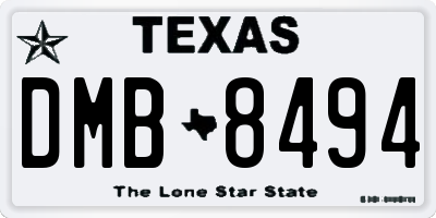 TX license plate DMB8494