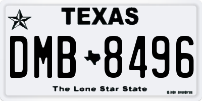 TX license plate DMB8496