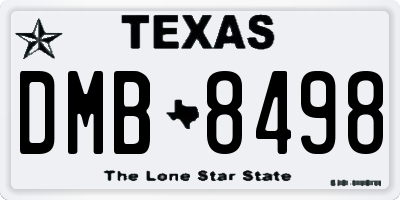 TX license plate DMB8498