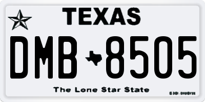 TX license plate DMB8505