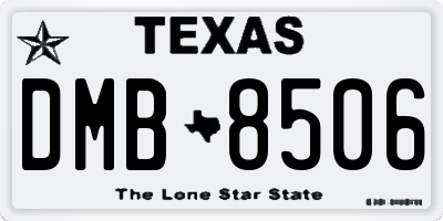 TX license plate DMB8506