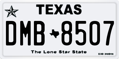 TX license plate DMB8507