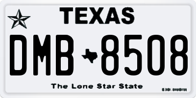 TX license plate DMB8508