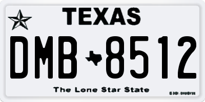 TX license plate DMB8512
