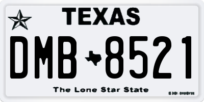 TX license plate DMB8521