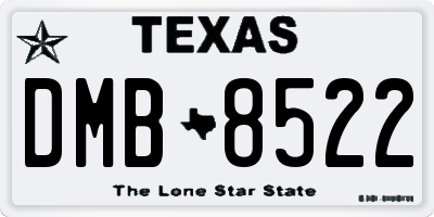 TX license plate DMB8522