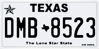 TX license plate DMB8523