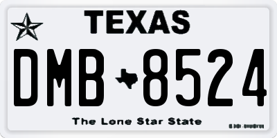 TX license plate DMB8524
