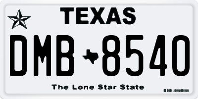 TX license plate DMB8540