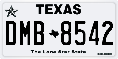 TX license plate DMB8542