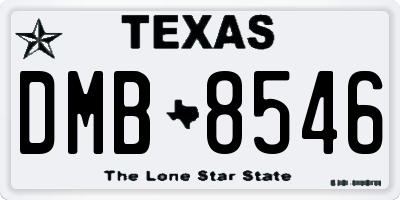 TX license plate DMB8546