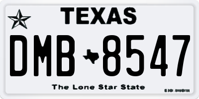 TX license plate DMB8547