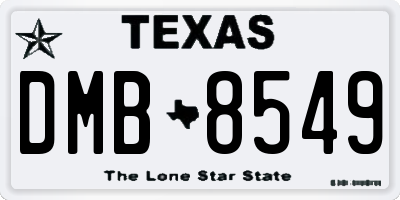 TX license plate DMB8549