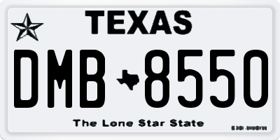 TX license plate DMB8550