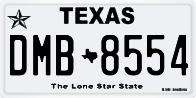 TX license plate DMB8554