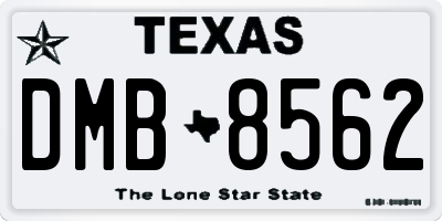 TX license plate DMB8562