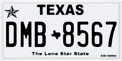 TX license plate DMB8567