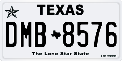 TX license plate DMB8576