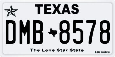 TX license plate DMB8578