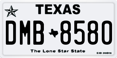 TX license plate DMB8580