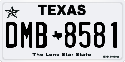 TX license plate DMB8581